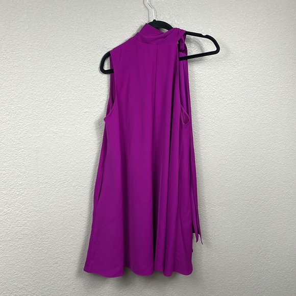 New EVE Black Halo Henna Cocktail Mini Dress Berry Plum Trapeze Sz M - Picture 8 of 13